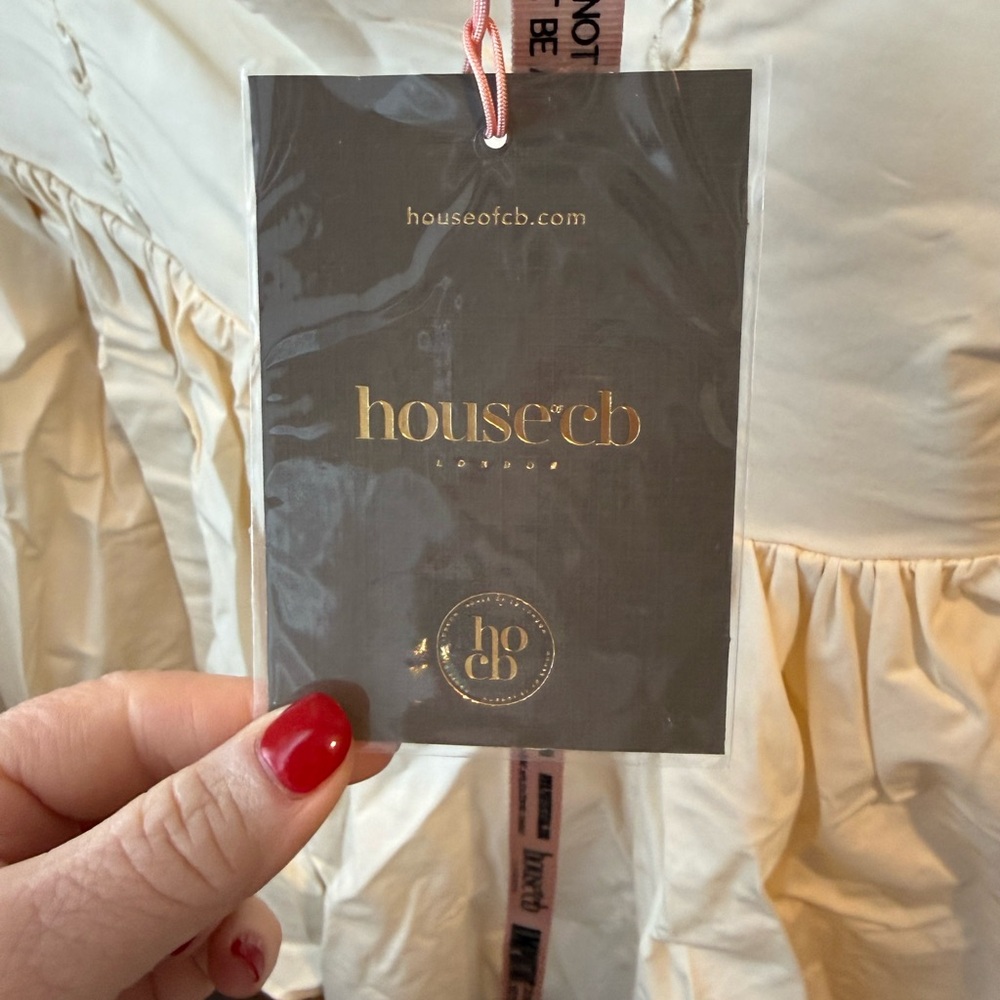 House of CB Cream Strapless Dress Size Med with larger cup and extra length - Picture 6 of 6